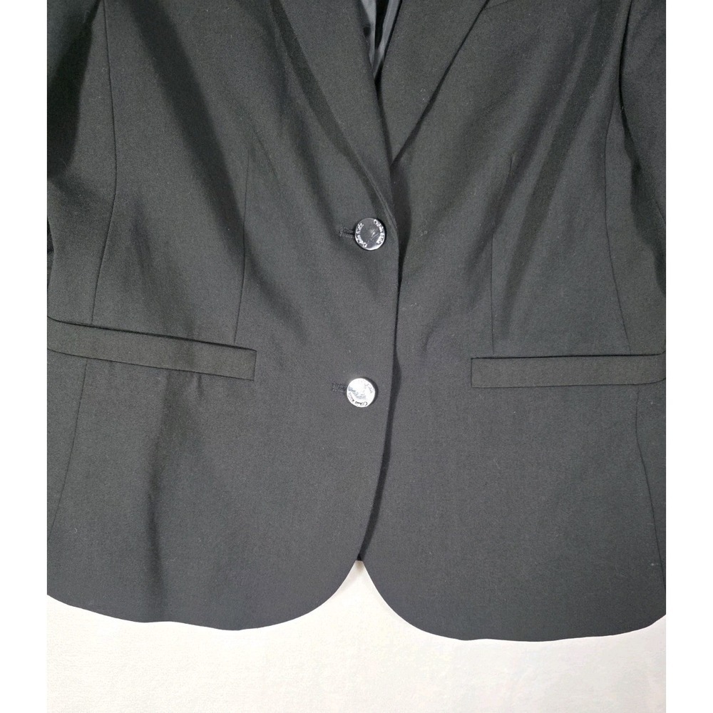 Calvin Klein Black Career Blazer Size 6 Tailored Stretch Lined Office Jacket - Picture 7 of 13